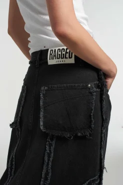 Aquarius Seamed Denim Maxi Skirt