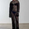 Armour Chain Harness Knit Maxi Dress
