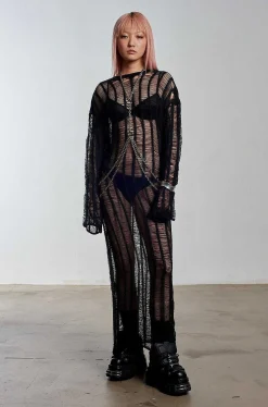 Armour Chain Harness Knit Maxi Dress