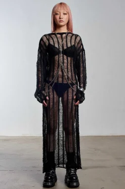 Armour Chain Harness Knit Maxi Dress