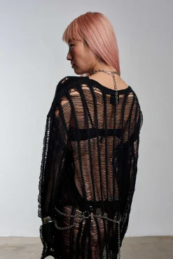 Armour Chain Harness Knit Maxi Dress