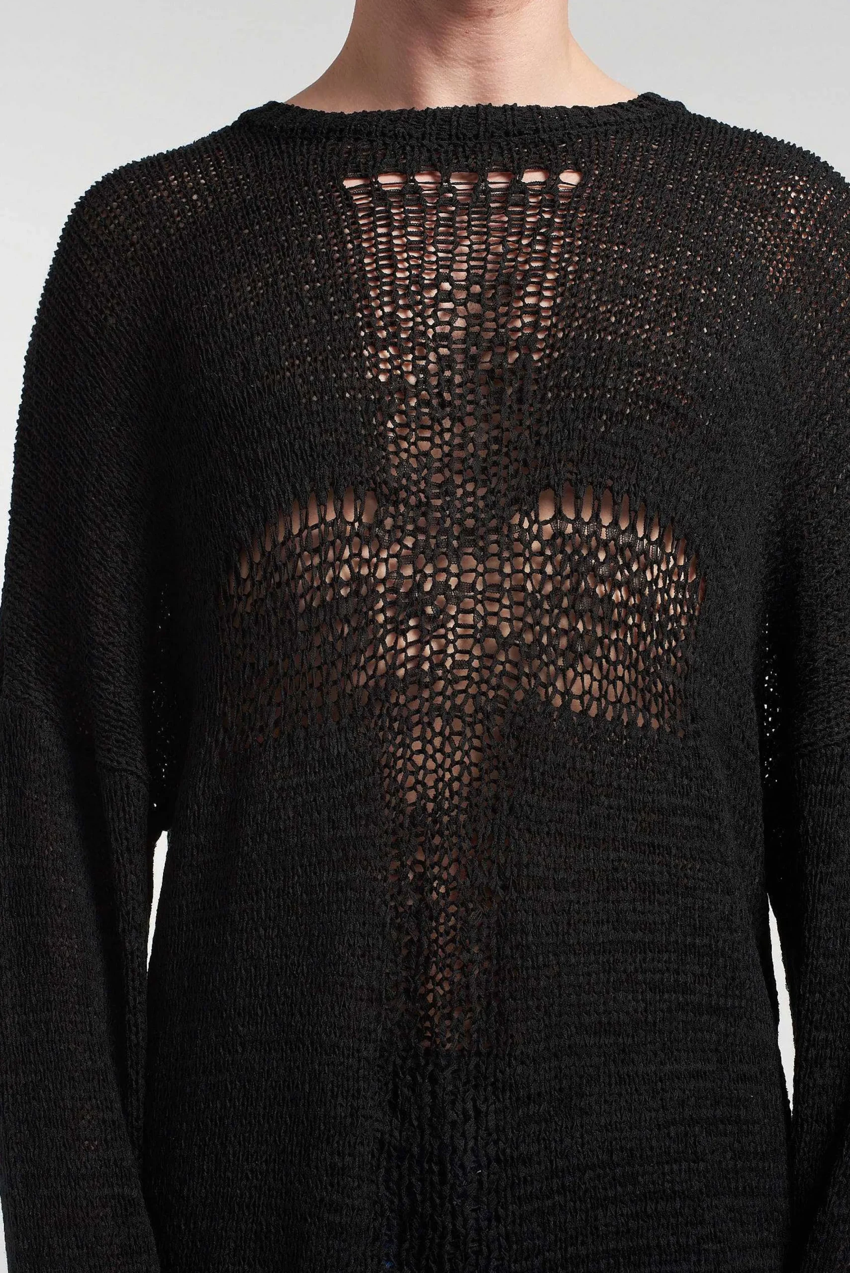 Black Cross Ladder Knit Jumper