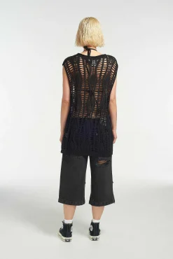 Blackout Open Knit Vest