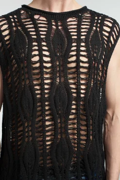 Blackout Open Knit Vest