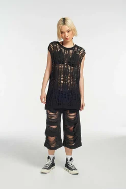 Blackout Open Knit Vest