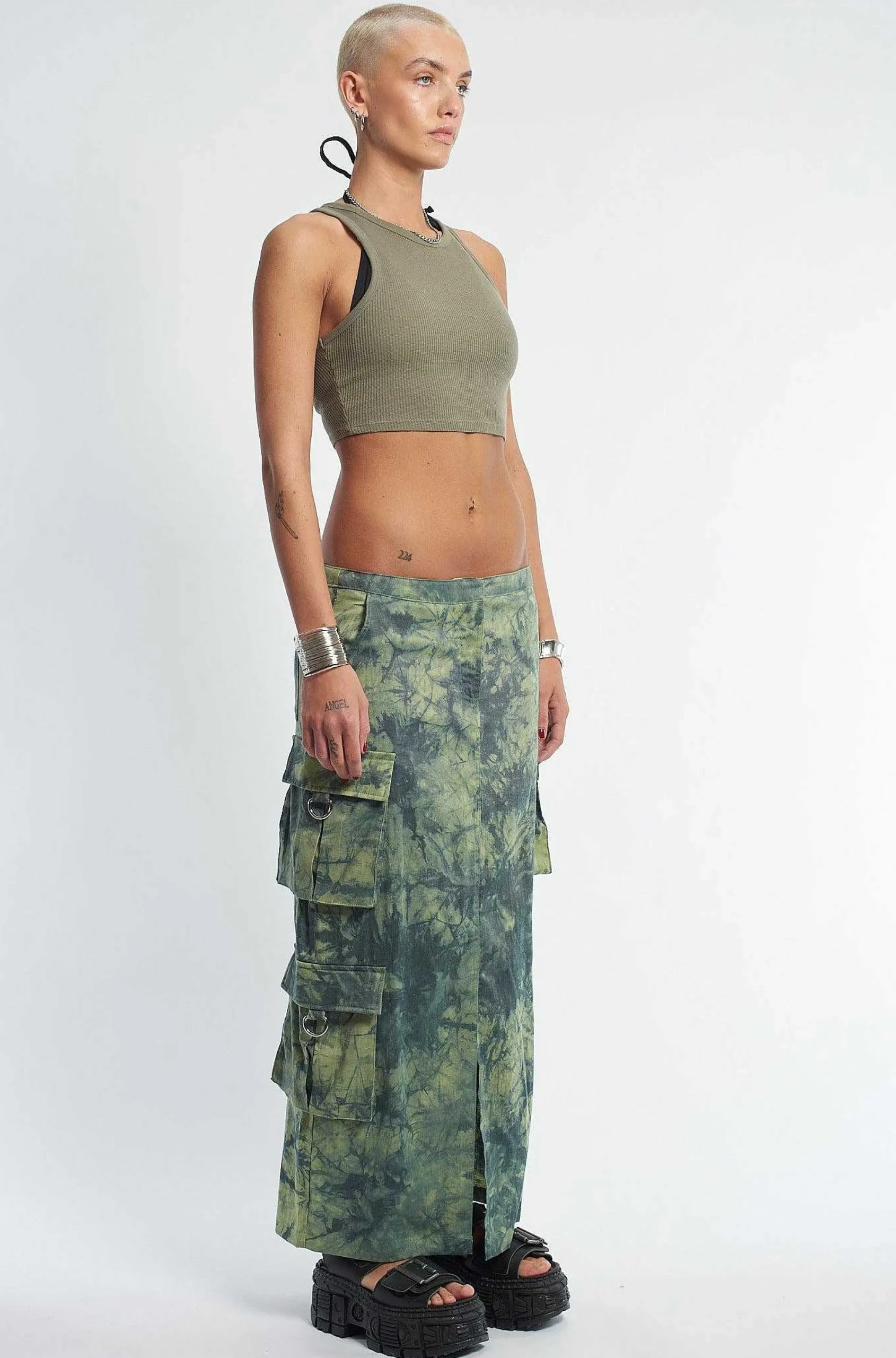 Bleach Cargo Maxi Skirt