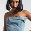 Buckle Denim Corset Top