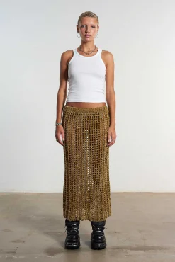 Cage Open Knit Maxi Skirt