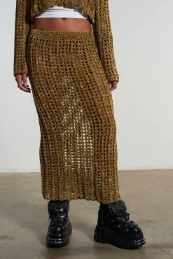 Cage Open Knit Maxi Skirt