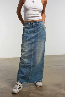 Carpenter Maxi Skirt Blue