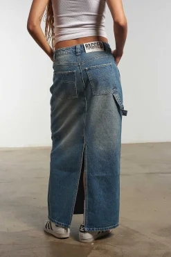 Carpenter Maxi Skirt Blue