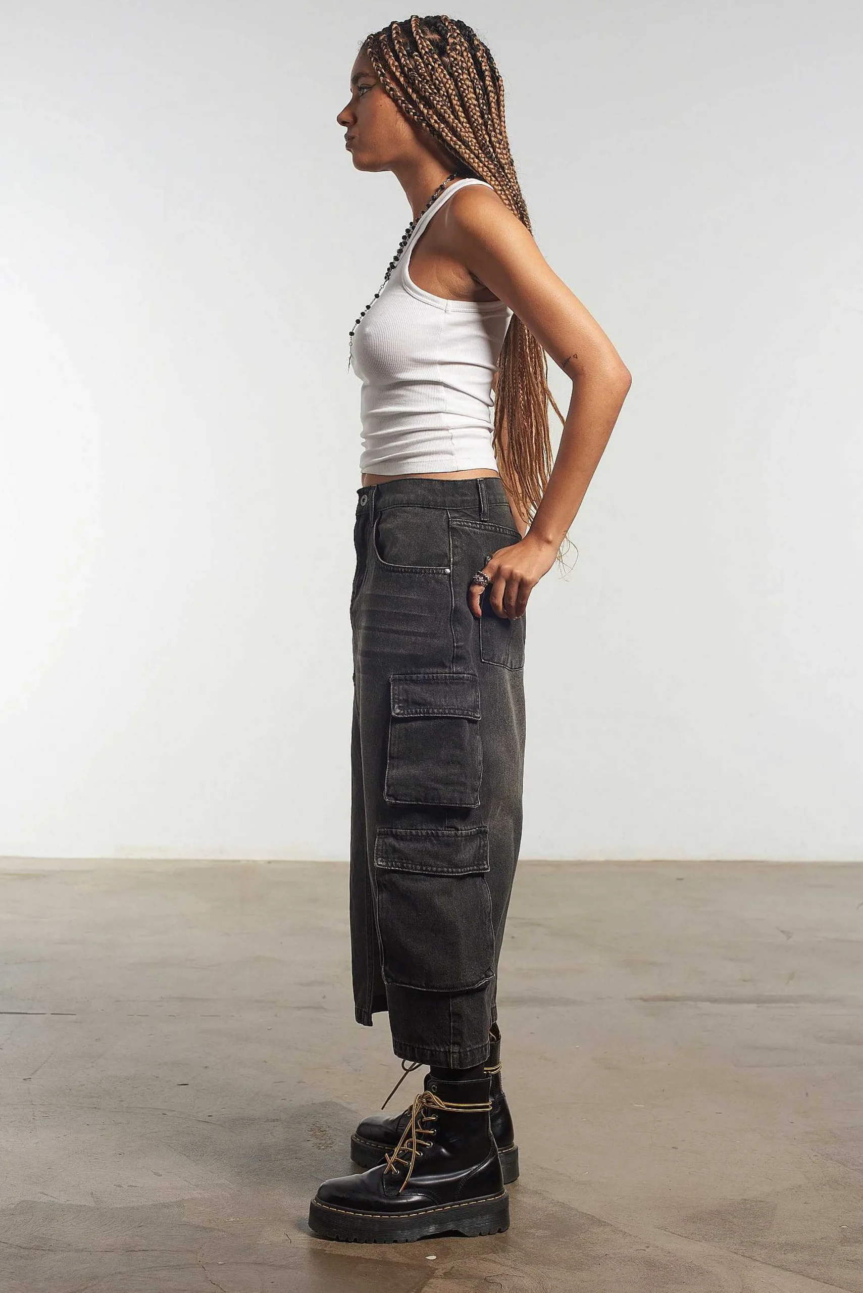 Combat Midi Skirt Black