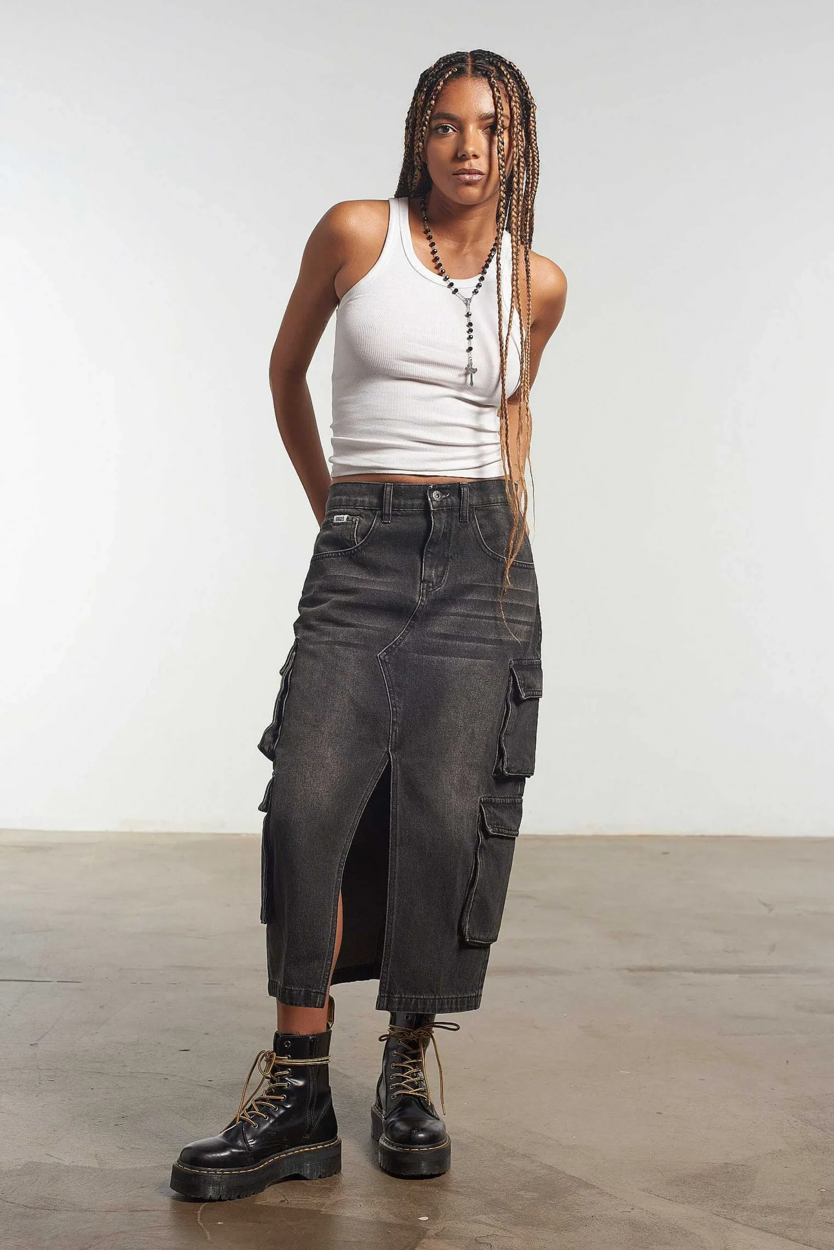 Combat Midi Skirt Black