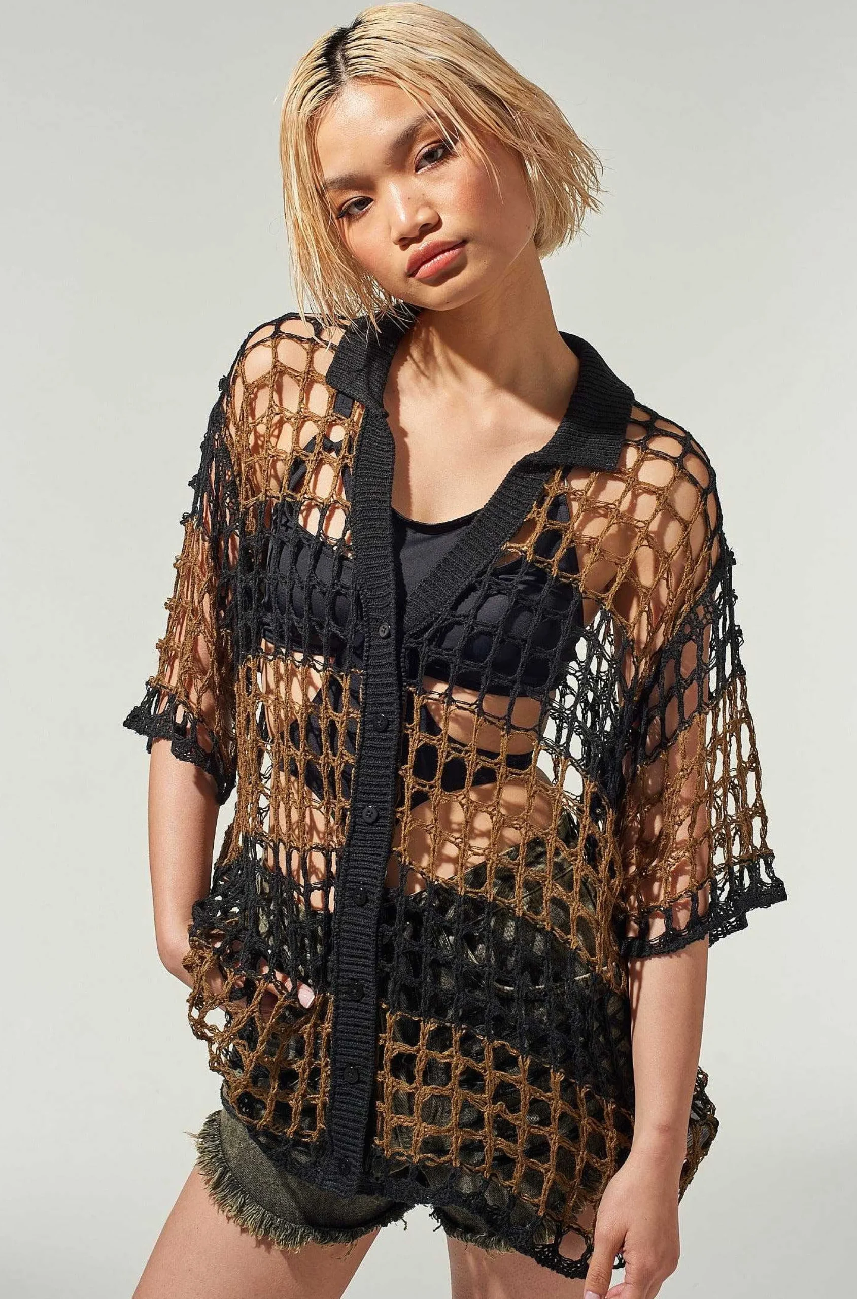 Darkness Open Knit Shirt