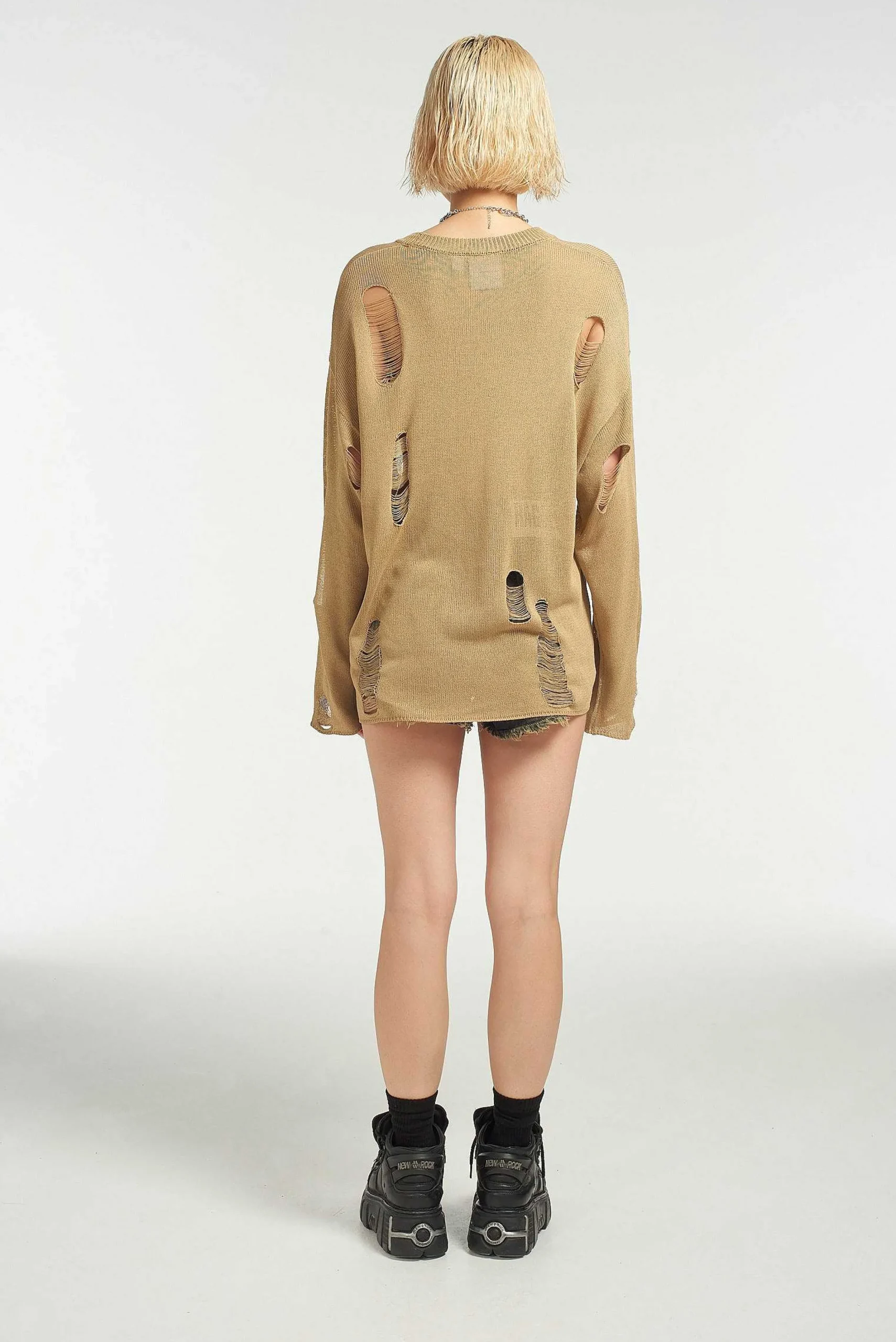 Drifter Distressed Open Knit Jumper