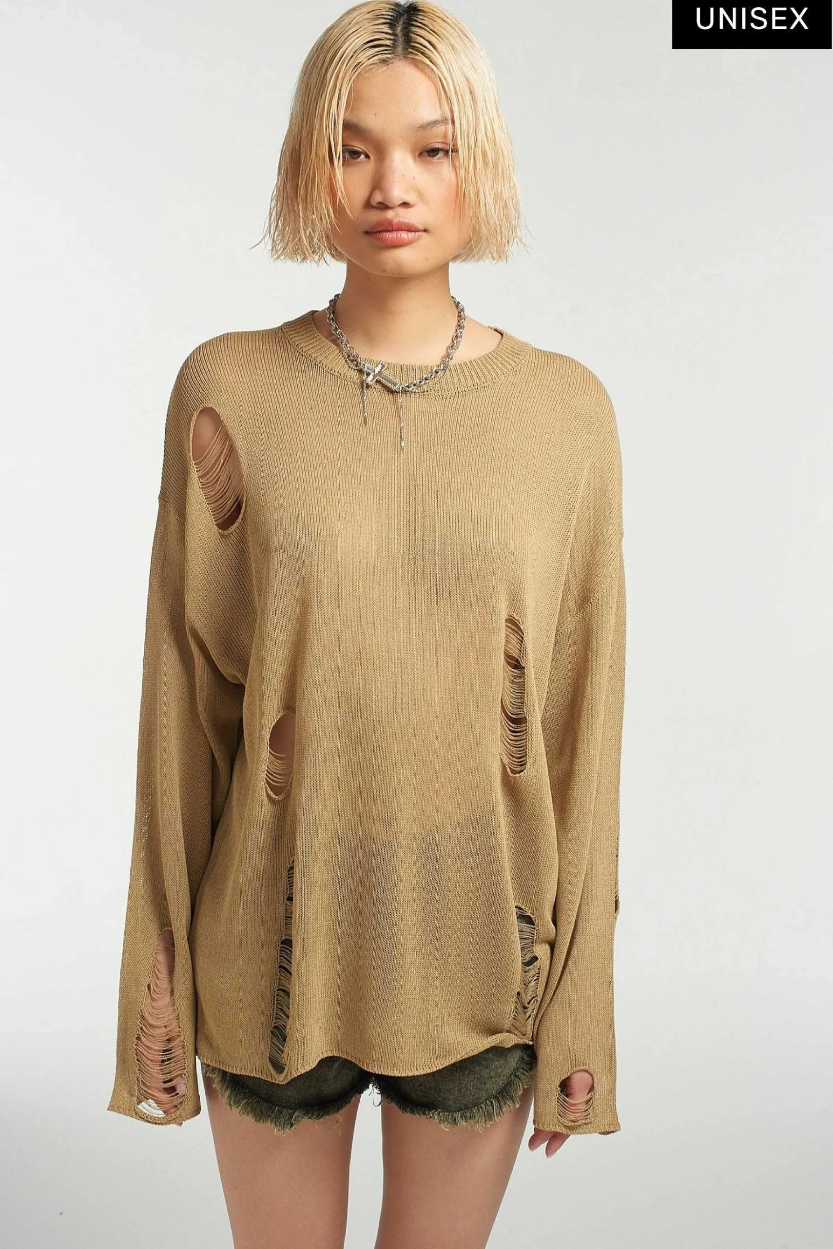 Drifter Distressed Open Knit Jumper