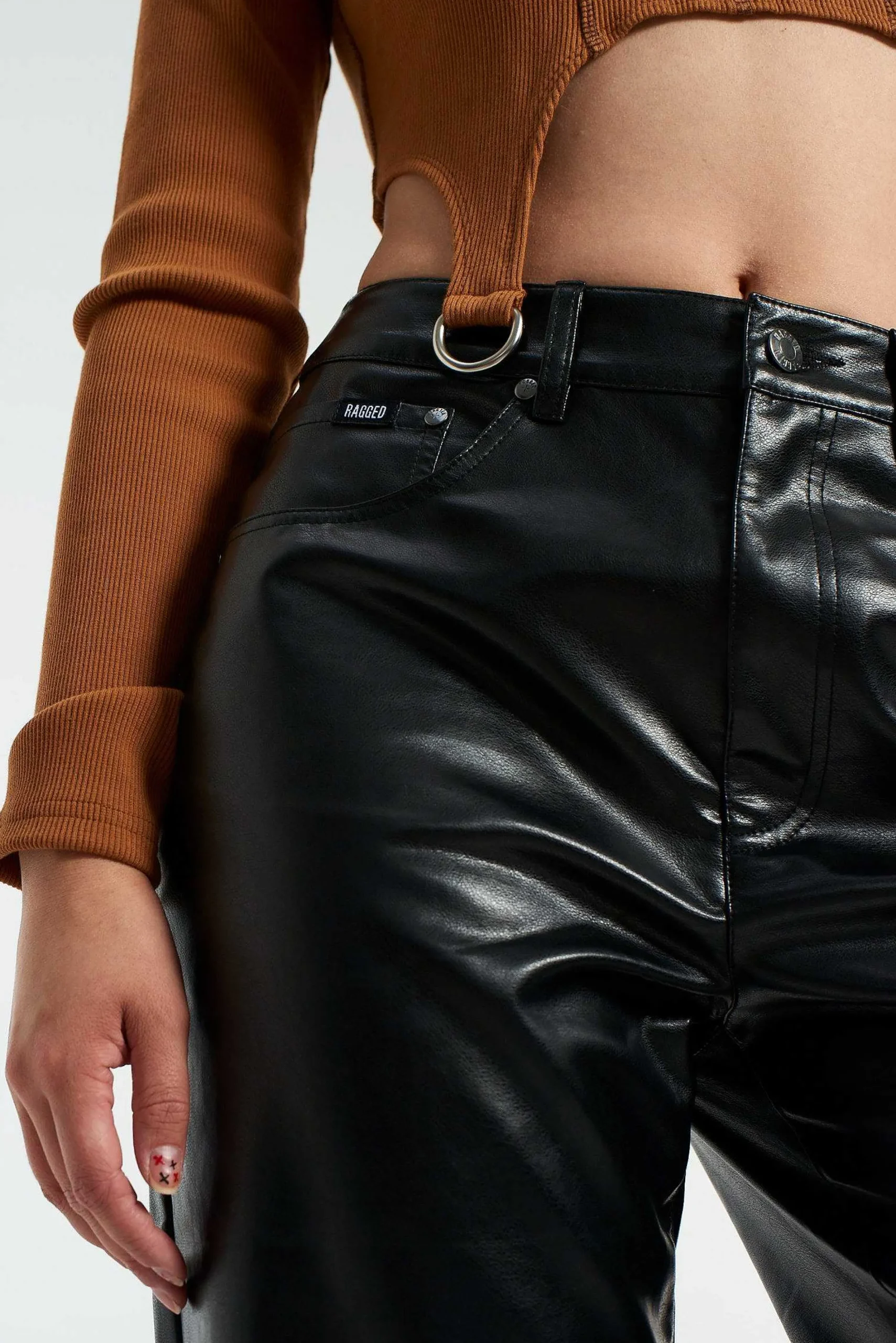 Faux Leather Rider Pants