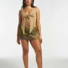 Hex Tie Front Top