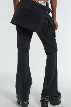 Low Rider Jean Skirt - Charcoal
