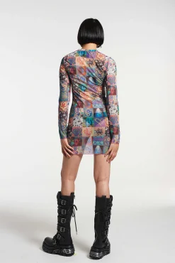 Memories Mesh Long Sleeve Dress