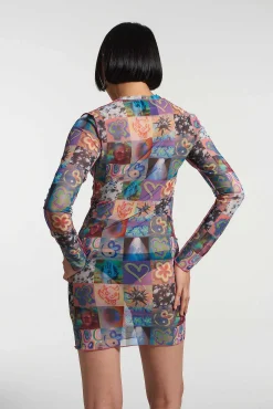 Memories Mesh Long Sleeve Dress