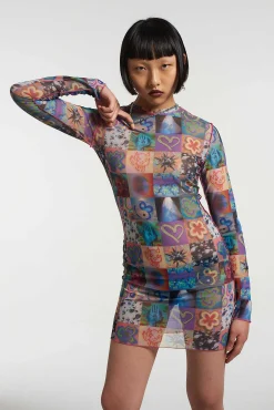 Memories Mesh Long Sleeve Dress