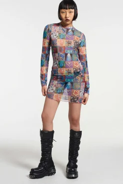 Memories Mesh Long Sleeve Dress