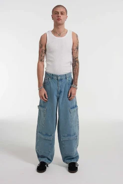 Mens Balloon Jean Light Blue