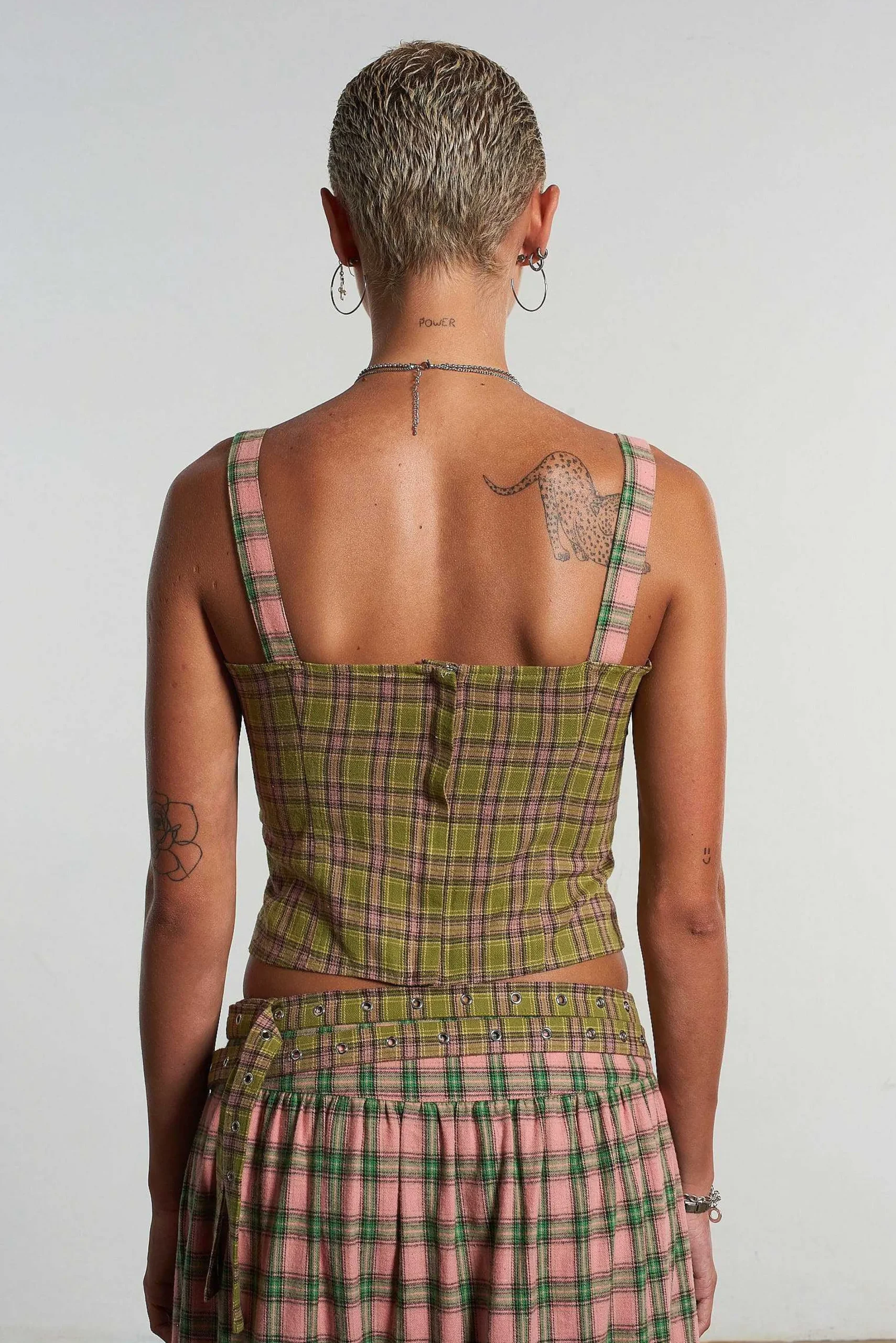Mix Check Corset Top