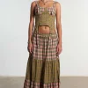 Mix Check Maxi Skirt