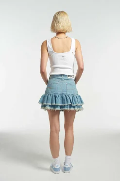 Morticia Mini Skirt Blue