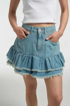 Morticia Mini Skirt Blue