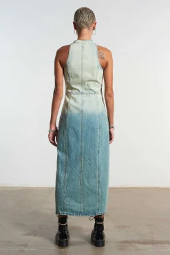 Motor Dirty Wash Denim Maxi Dress