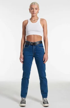 Organic Cougar Mom Jean Mid Blue