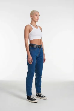 Organic Cougar Mom Jean Mid Blue