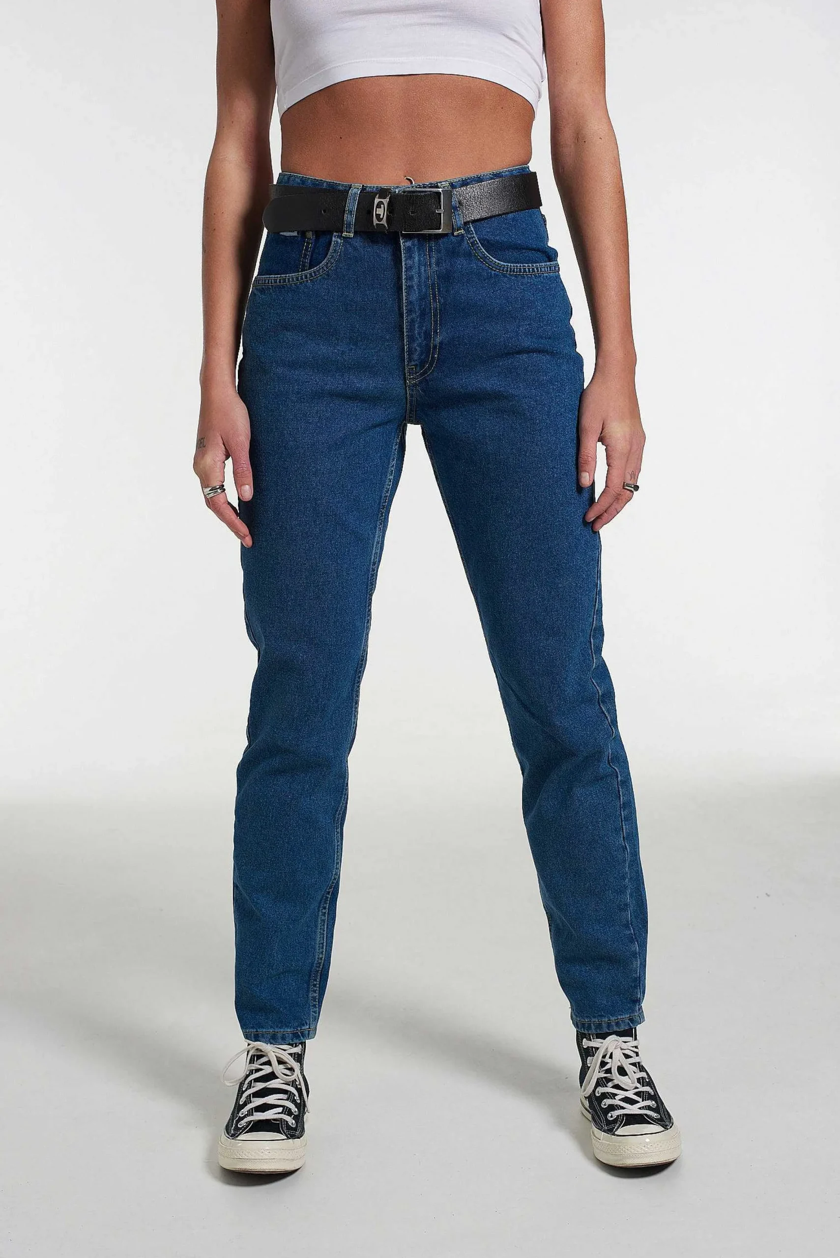 Organic Cougar Mom Jean Mid Blue