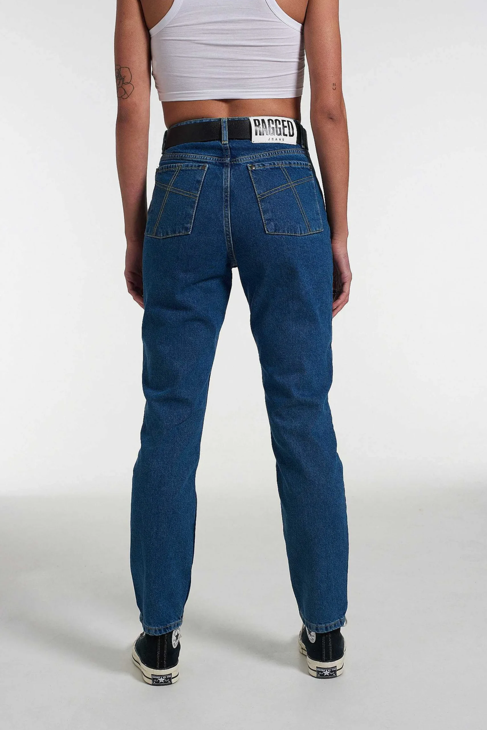 Organic Cougar Mom Jean Mid Blue