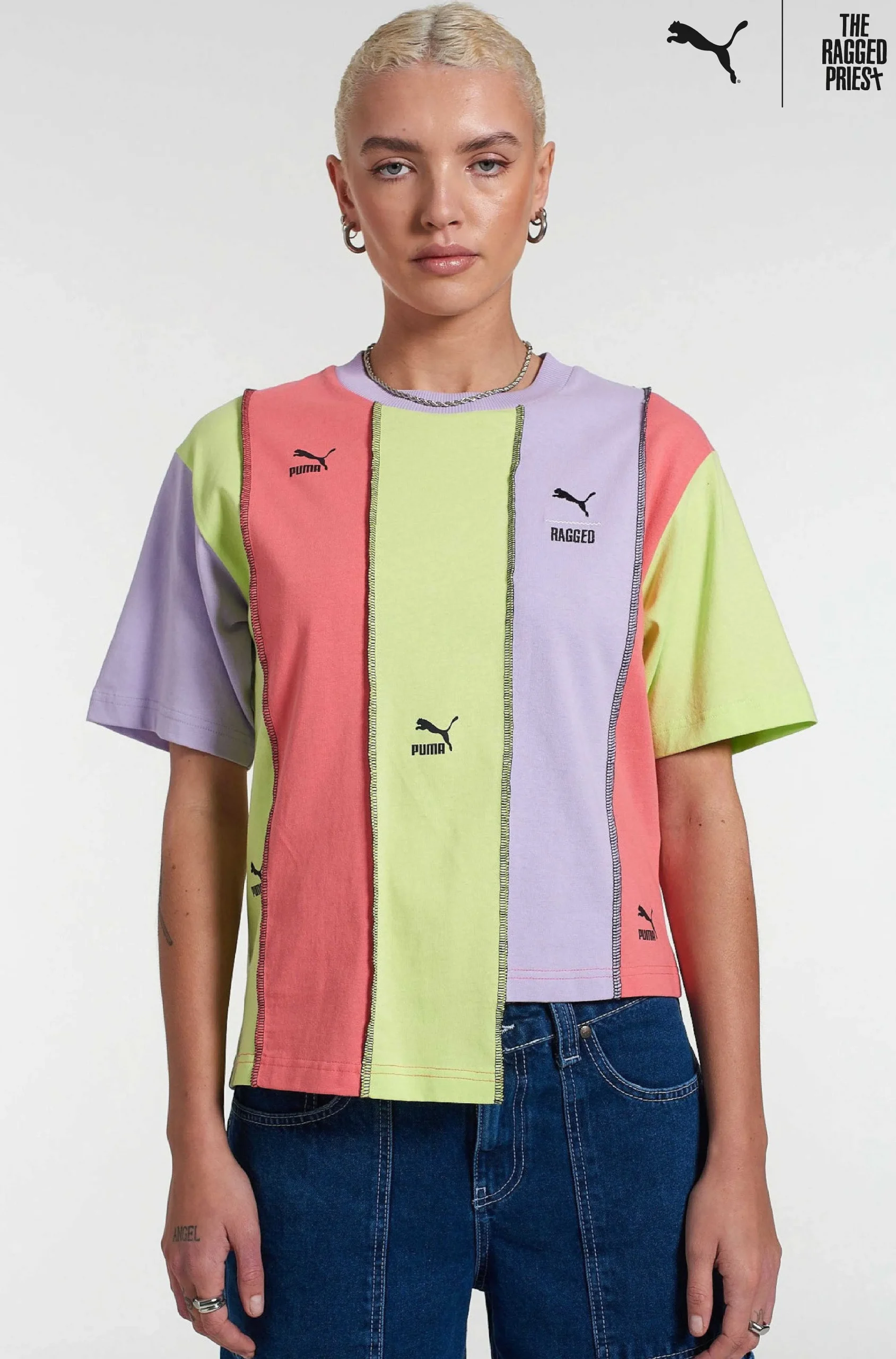 Puma X The Ragged Priest Colour Block Jersey Top