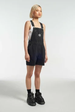 Ragged Black Dungaree Shorts