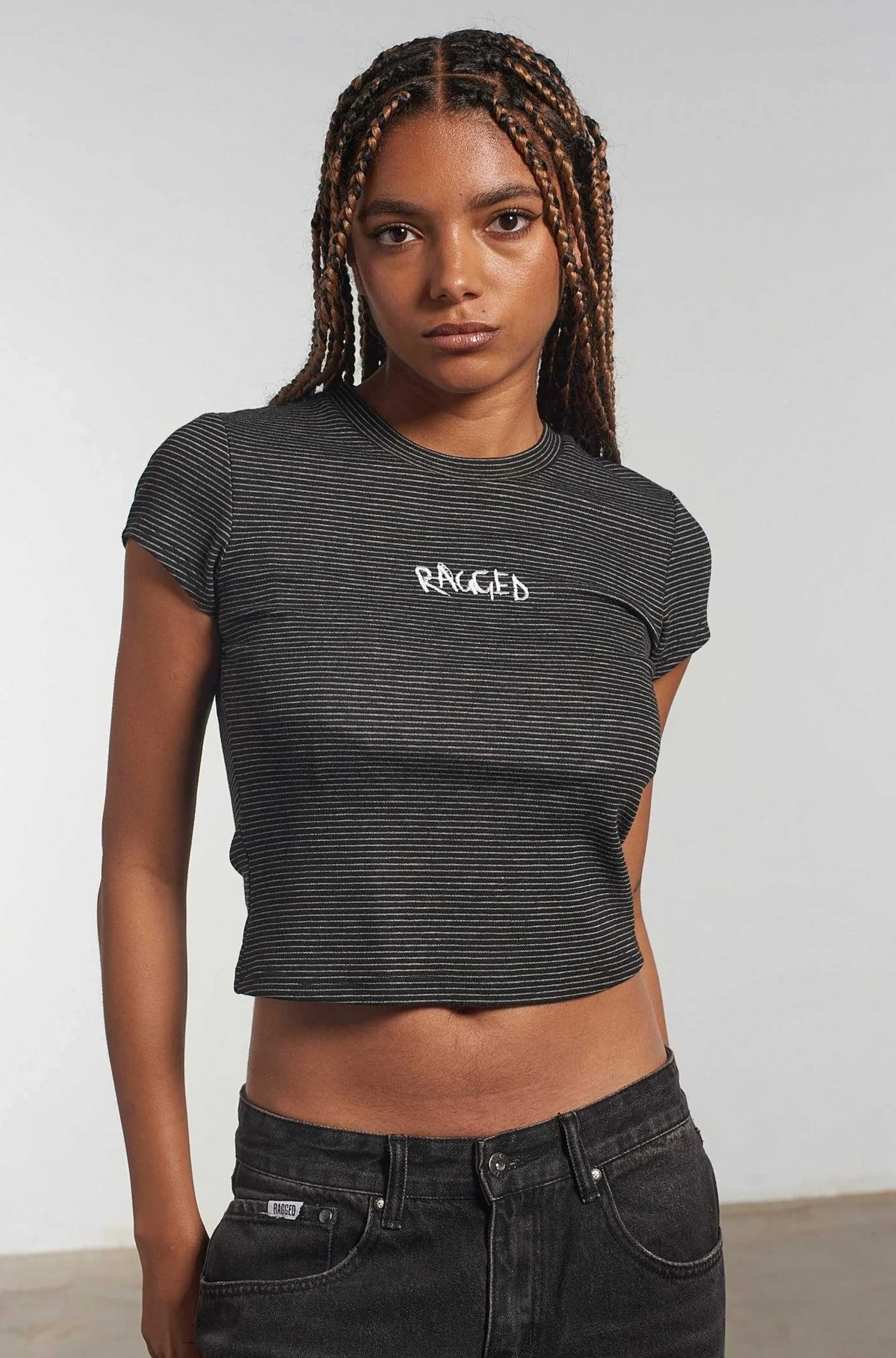 Ragged Stripe Baby Tee