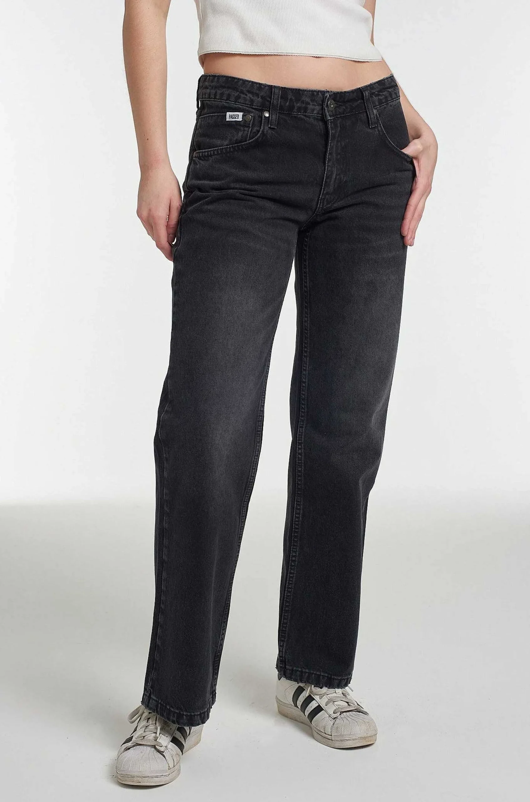 Relaxed Straight Leg Jean Black