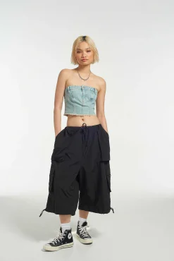 Roxy Denim Corset Top Blue