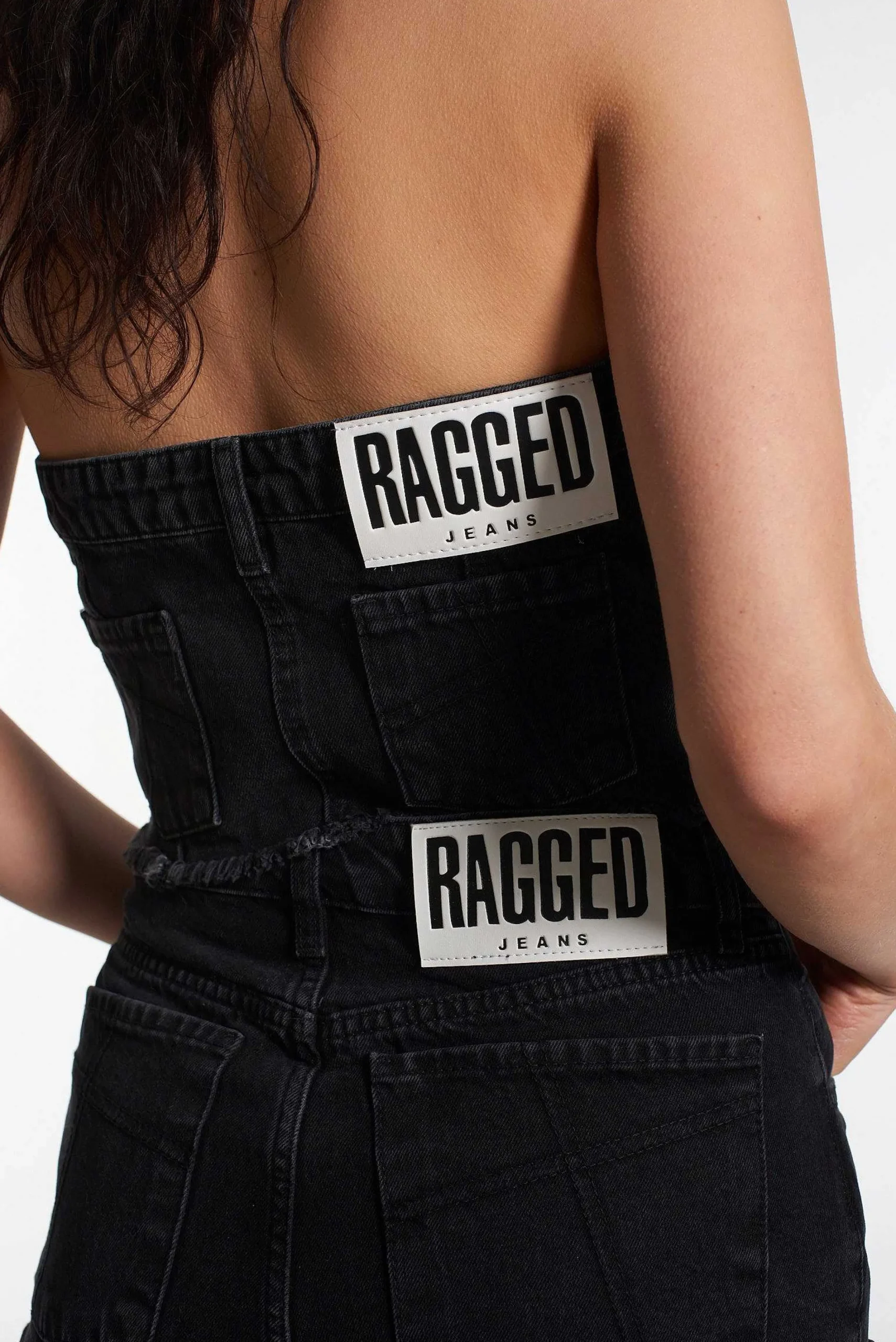 Roxy Denim Corset Top Charcoal