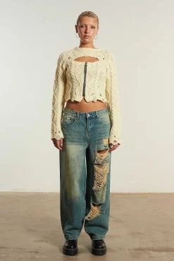 Saint Zip Cable Knit