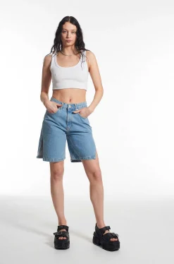 Side Split Short - Blue