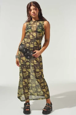 Venom Mesh Maxi Dress