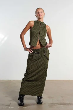 Villain Pinstripe Maxi Skirt