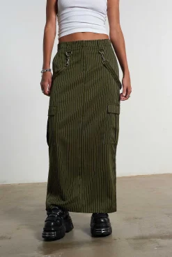 Villain Pinstripe Maxi Skirt