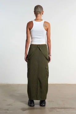 Villain Pinstripe Maxi Skirt