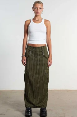 Villain Pinstripe Maxi Skirt